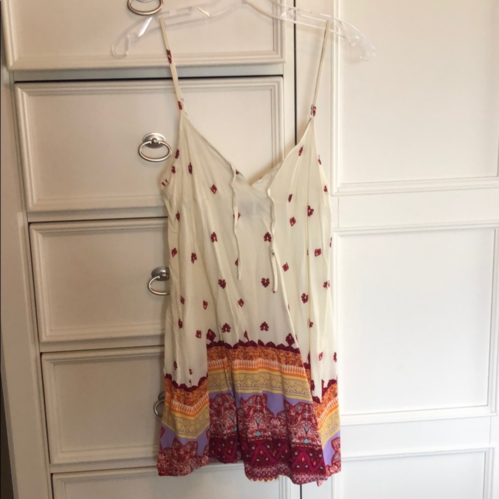 Cream and Patterned mini dress